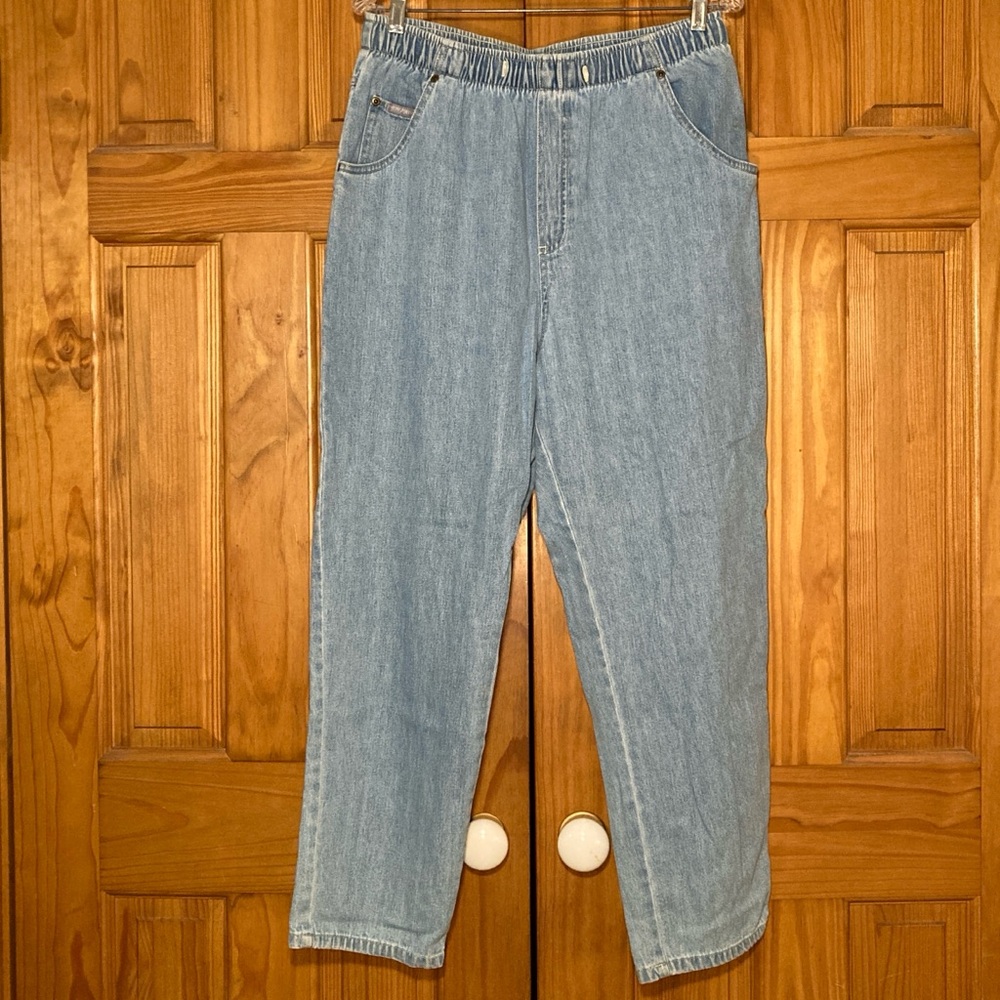EUC Blassport Vintage 80s 90s Pant Pull On Lightweight Denim Blue Size 12S